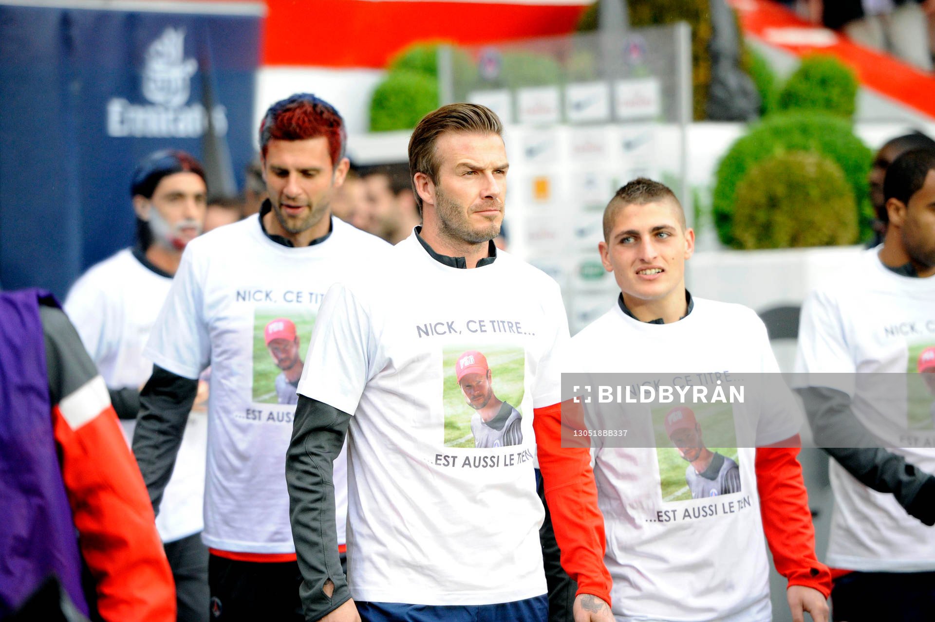 David BECKHAM / Marco VERRATTI ( t shirt hommage a Nick