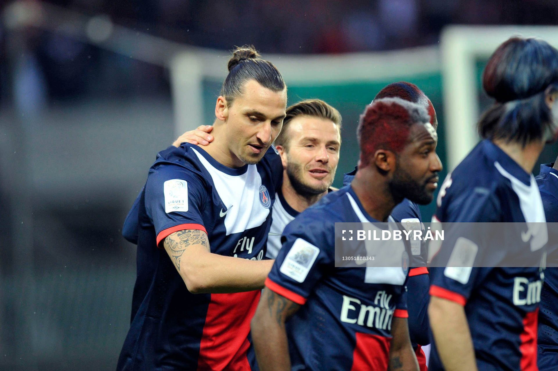 Joie de Zlatan IBRAHIMOVIC / David BECKHAM - 18.05.2013 -
