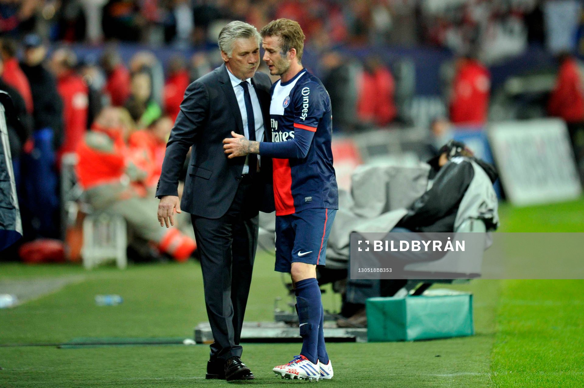 Carlo ANCELOTTI / David BECKHAM ( dernier match ) -