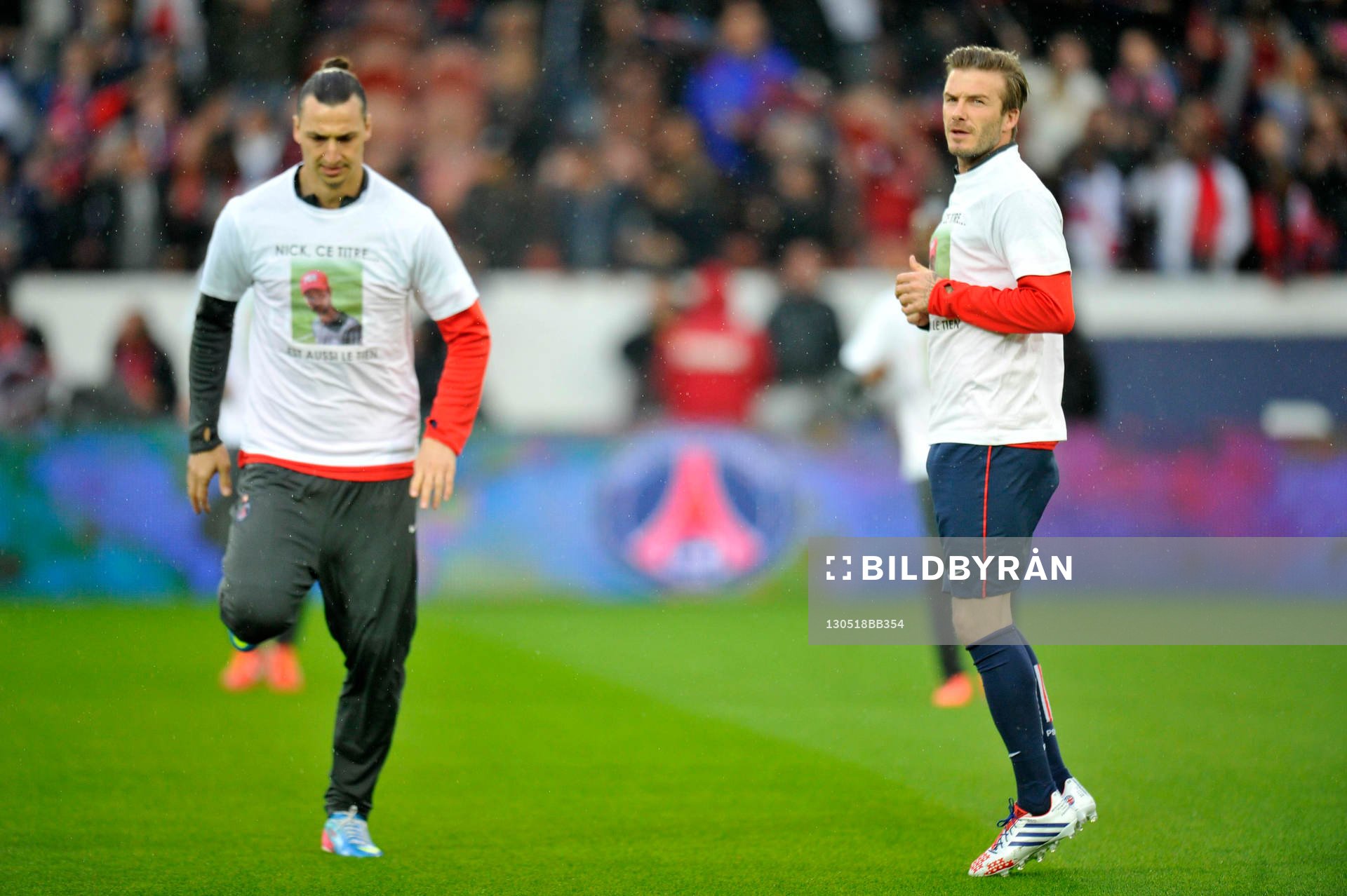 Zlatan IBRAHIMOVIC / David BECKHAM ( t shirt hommage a nIck
