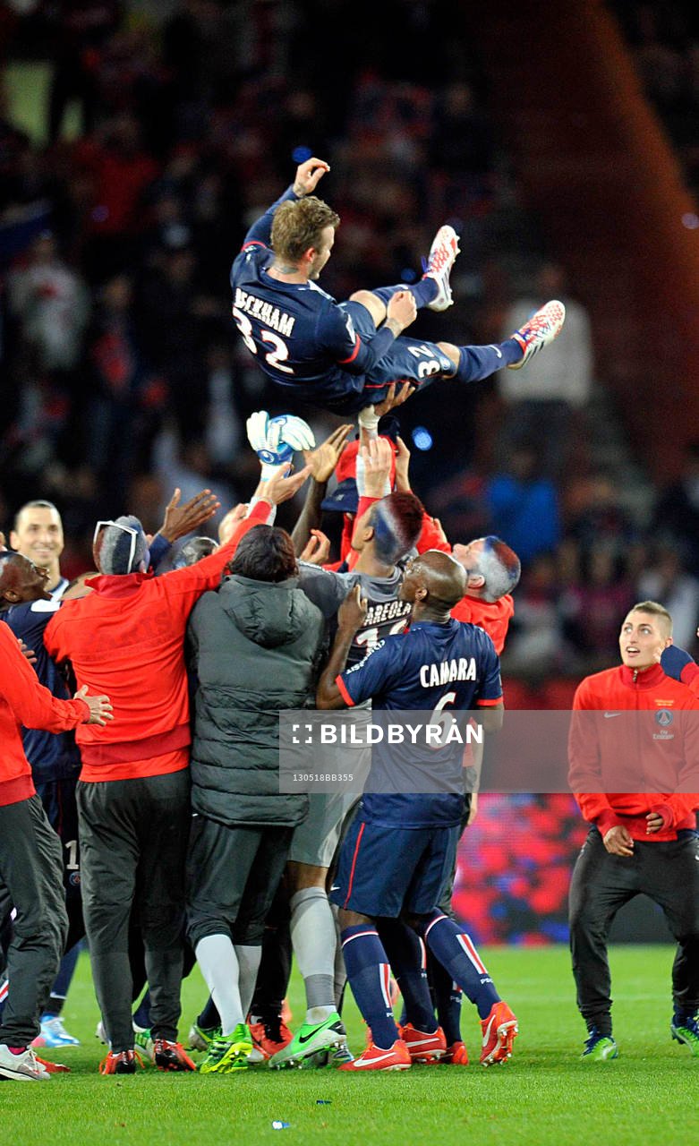 Les joueurs du PSG fetent David BECKHAM - 18.05.2013 -