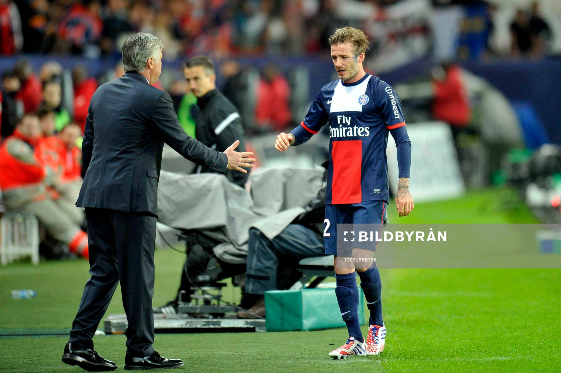 Carlo ANCELOTTI / David BECKHAM ( dernier match ) -