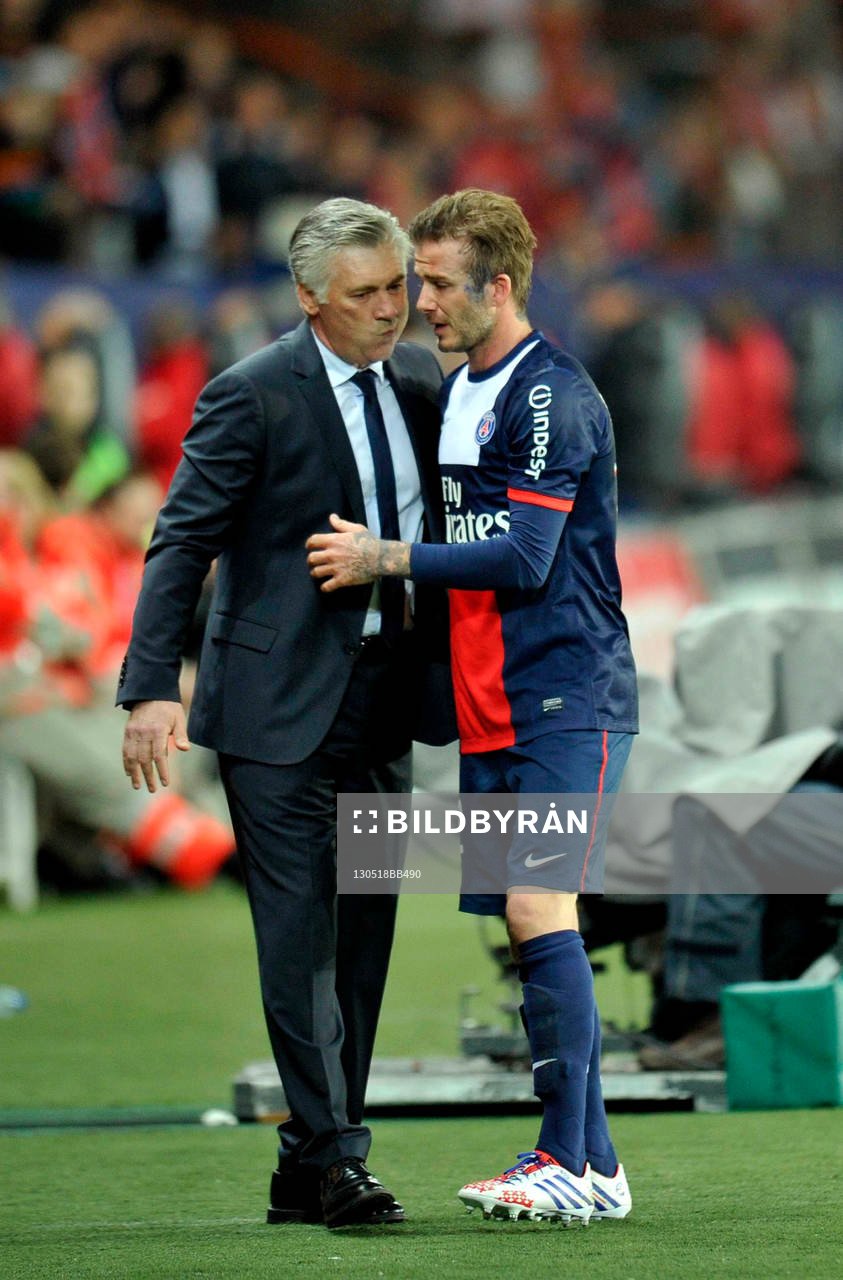 Carlo ANCELOTTI / David BECKHAM ( dernier match ) -