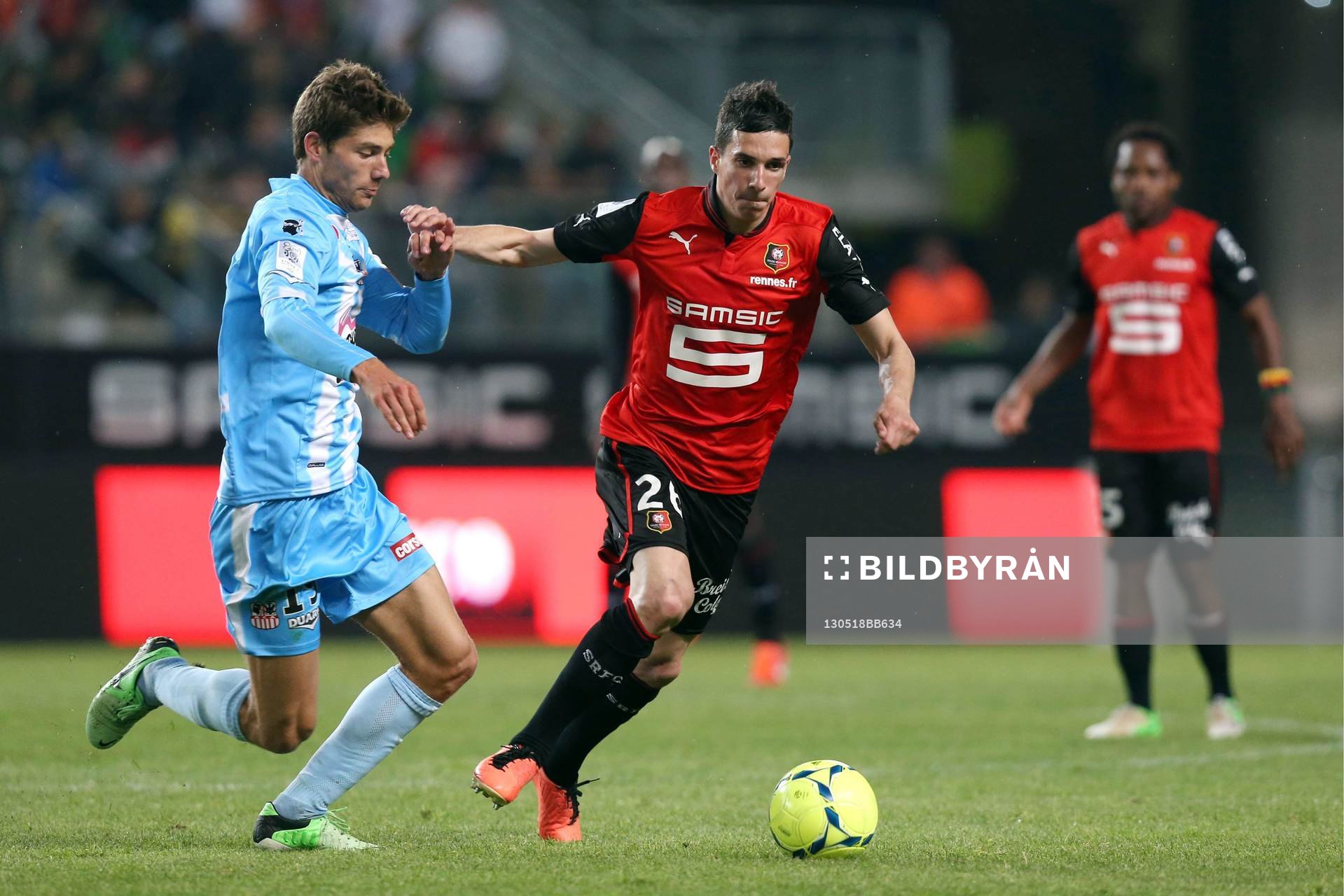  Fotboll, fransk, Ligue 1, Rennes - Ajaccio: Paul Bastien LASNE / Vincent Pajot  - 18.05.2013 - Rennes / Ajaccio - 37eme journee de Ligue 1 - 