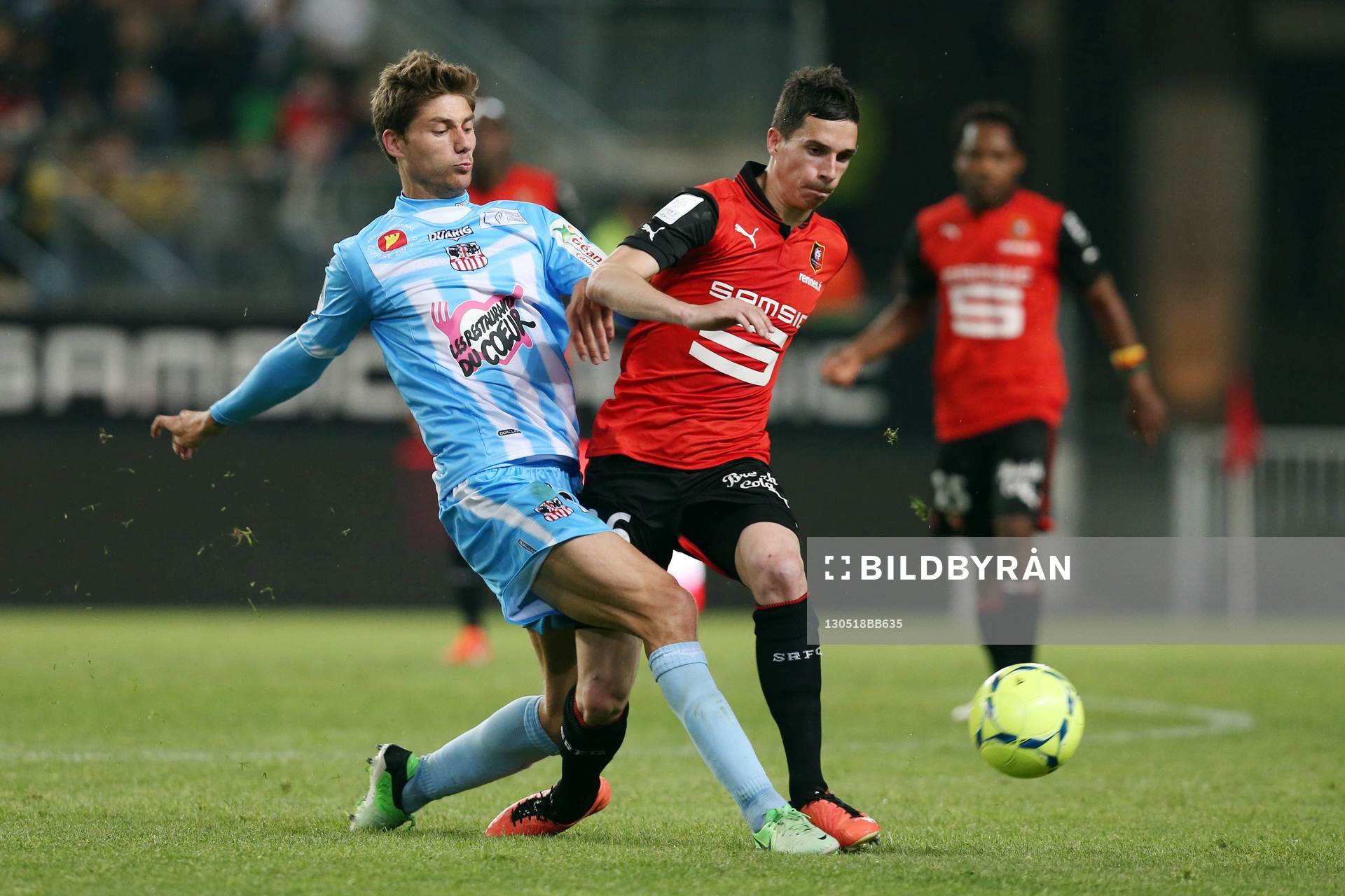  Fotboll, fransk, Ligue 1, Rennes - Ajaccio: Paul Bastien LASNE / Vincent Pajot  - 18.05.2013 - Rennes / Ajaccio - 37eme journee de Ligue 1 - 