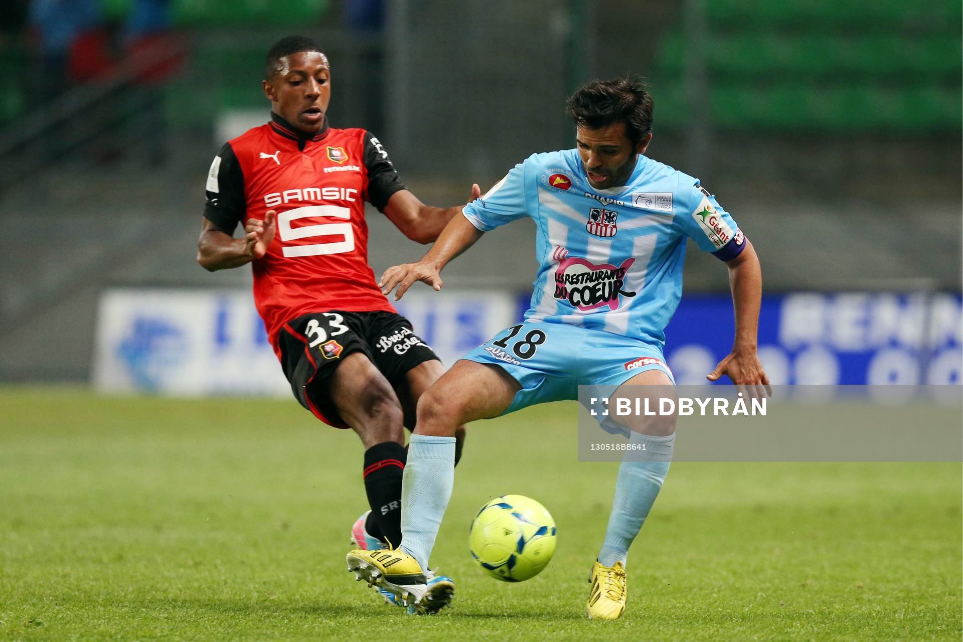  Fotboll, fransk, Ligue 1, Rennes - Ajaccio: Steven MOREIRA / Johan Cavalli  - 18.05.2013 - Rennes / Ajaccio - 37eme journee de Ligue 1 - 