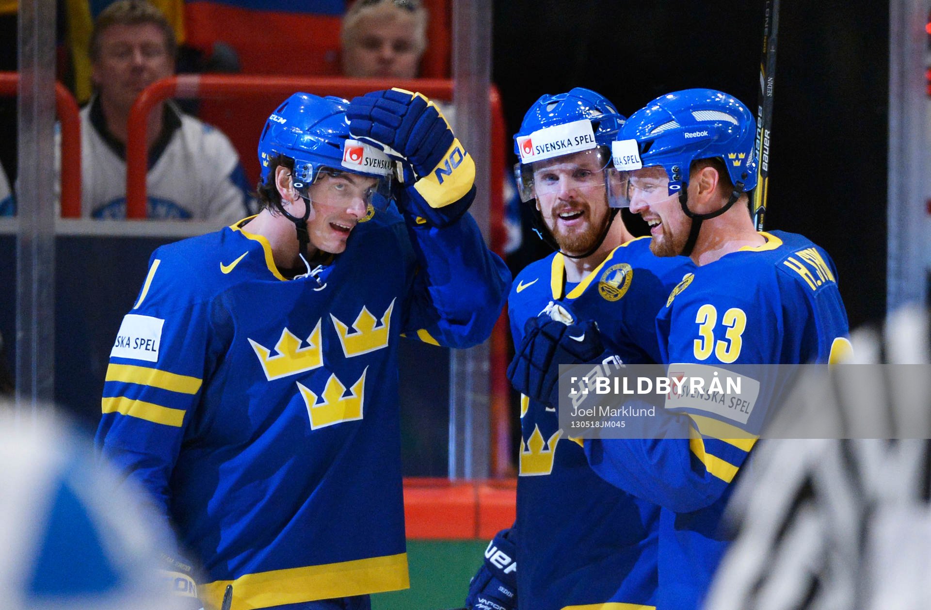 Loui Eriksson, Daniel Sedin, Henrik Sedin, Sverige, jublar