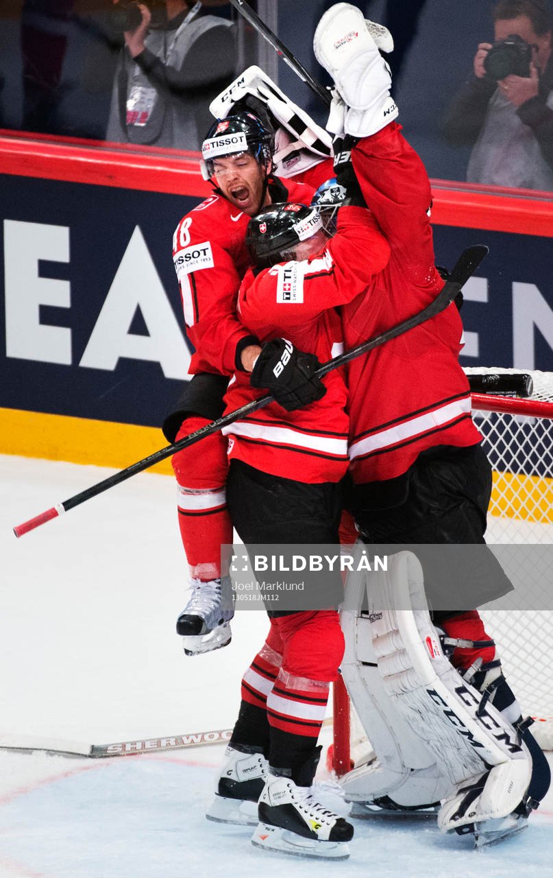 Schweiz Matthias Bieber, Julien Vauclair och målvakt Reto