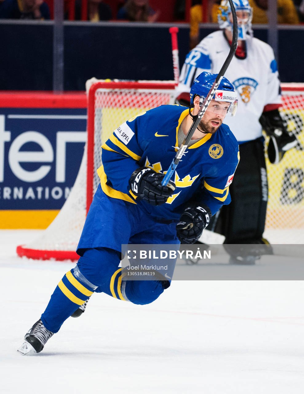 Sveriges Dick Axelsson i semifinalen mellan Finland och