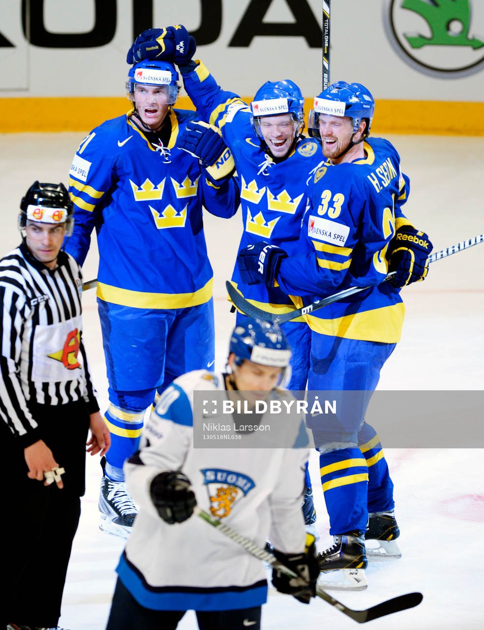 Loui Eriksson, Nicklas Danielsson, Henrik Sedin, Sverige,