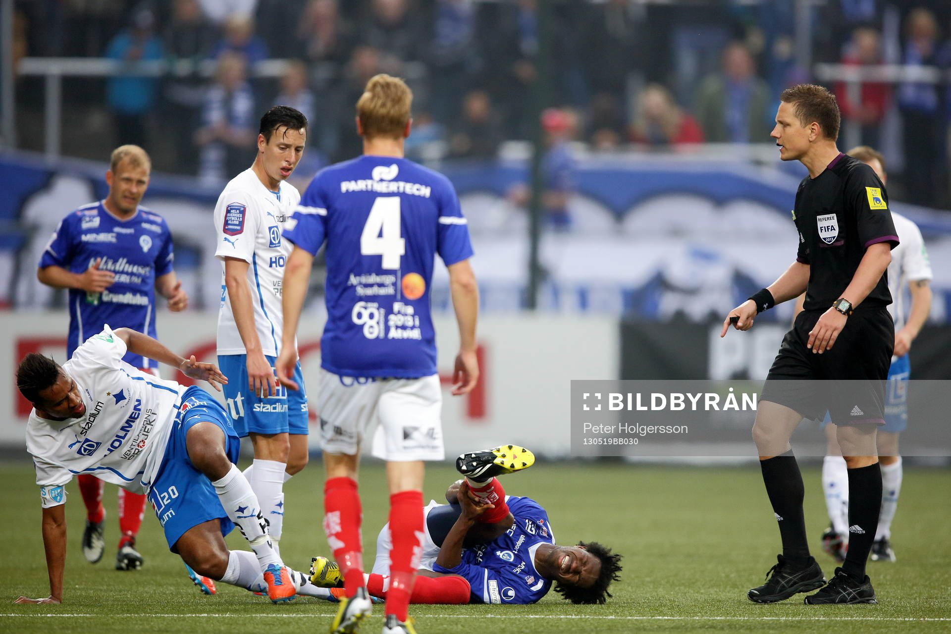Skadad Åtvidaberg Mohamed Abubakari, domare Martin