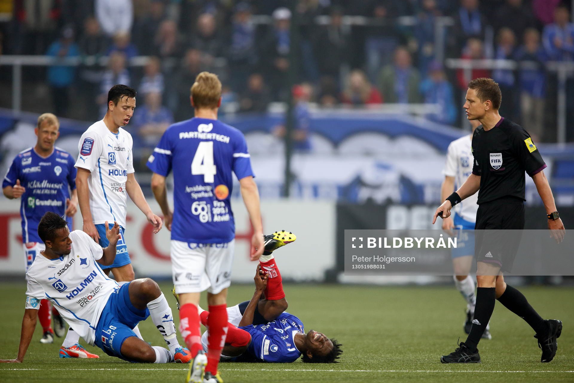 Skadad Åtvidaberg Mohamed Abubakari, domare Martin