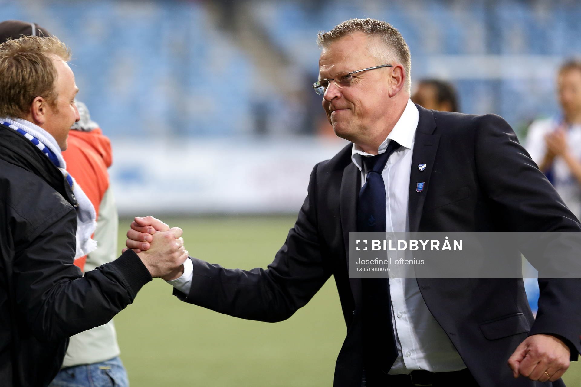 Strålande glad Norrköping tränare Jan Andersson