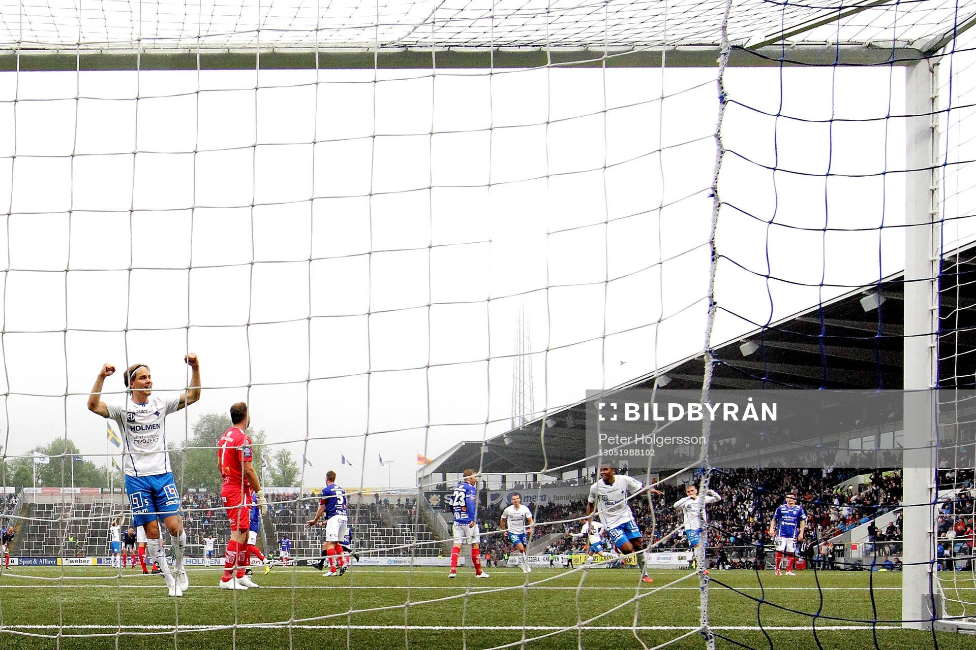 Fotboll, Allsvenskan, Norrköping - Åtvidaberg: Mål 2-1 Norrköping Martin Smedberg Dalence och Norrköping Christoffer Nyman jublar