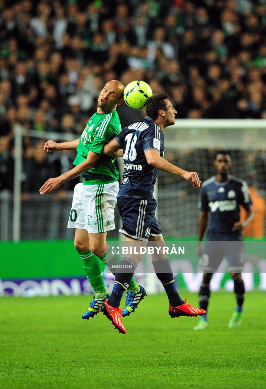 Fotboll, Franska ligan, Saint Etienne - Marseille: Renaud COHADE - Morgan AMALFITANO -  Saint Etienne / Marseille - 37eme journee de Ligue 1 - 