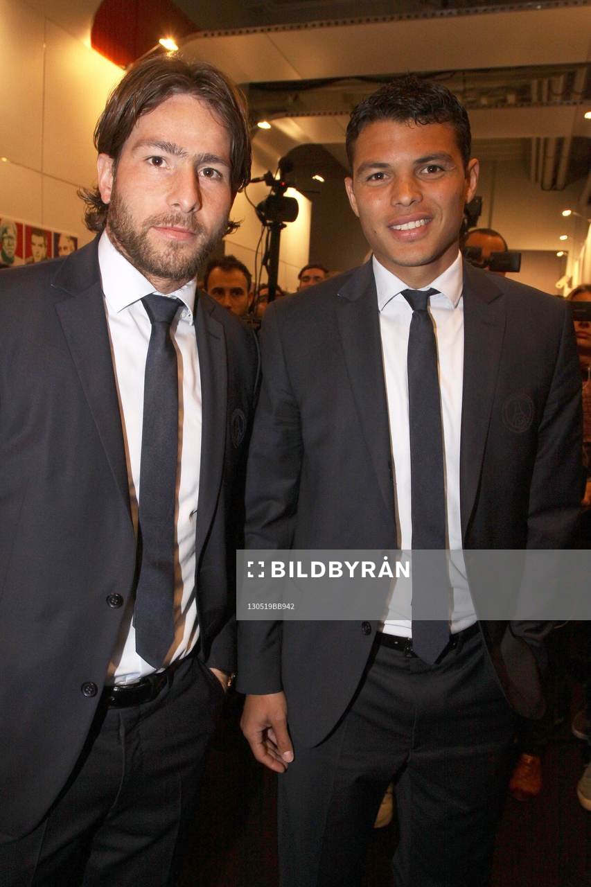  Fotboll, Franska fotbollsgalan: Maxwell et Thiago Silva - 19.05.2013 - CEremonie des trophees UNFP du Football 2013 - 