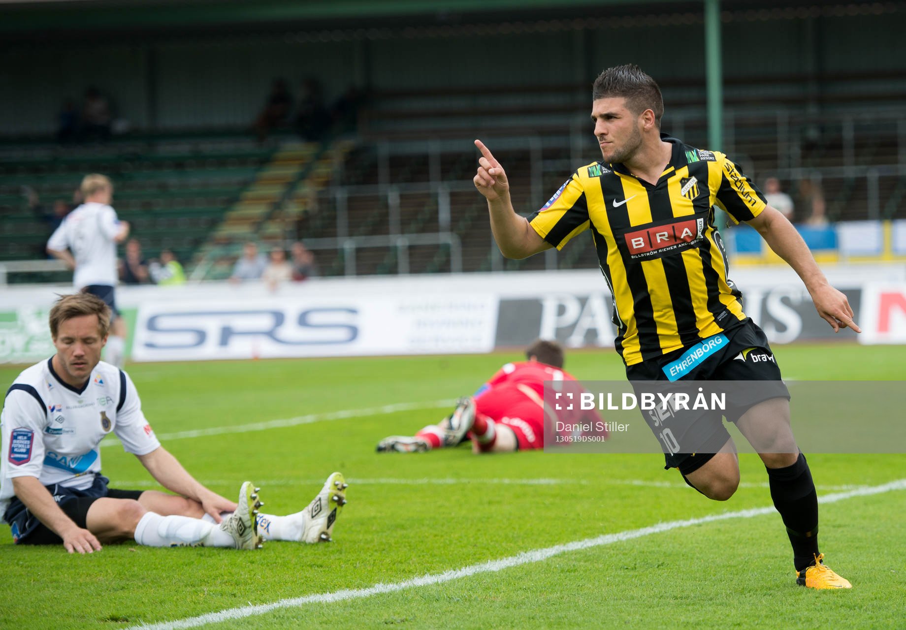 Fotboll, Allsvenskan, Häcken - Gefle: Moestafa El Kabir, Häcken, gör 1-0. Jubel