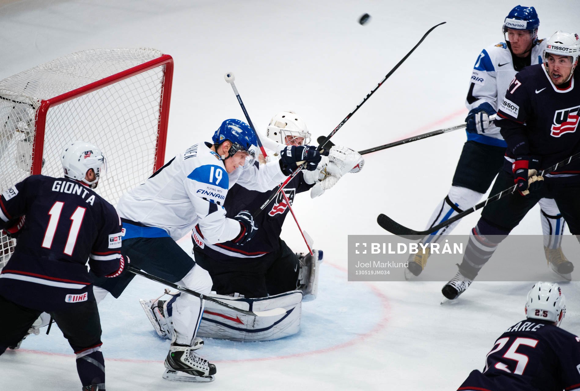 s målvakt John Gibson i bronsmatchen mellan Finland och USA