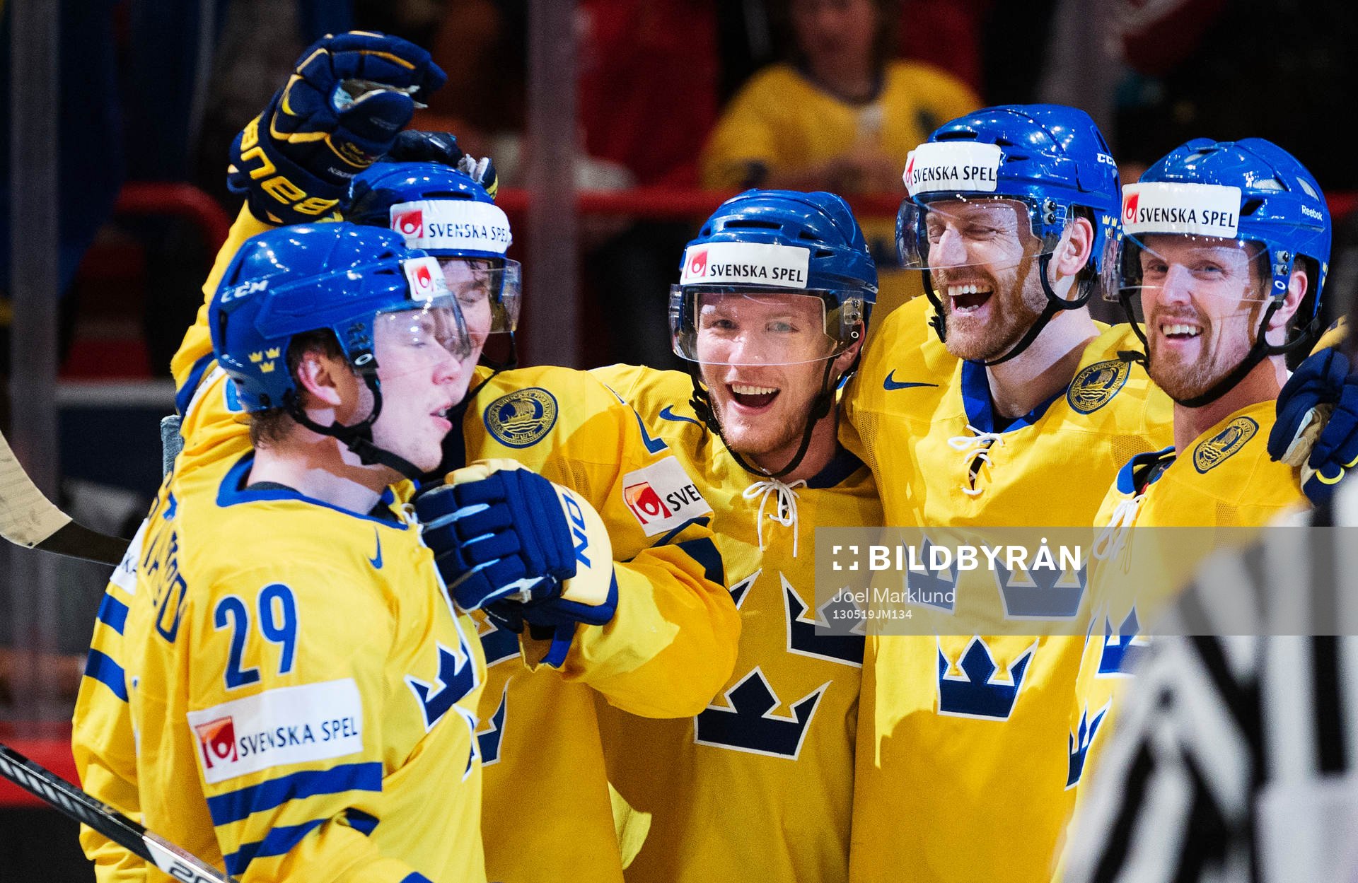 Sveriges Erik Gustafsson, Loui Eriksson, Gabriel Landeskog,