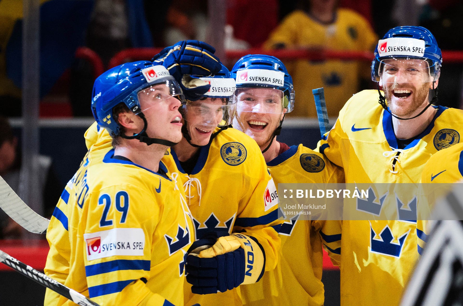 Sveriges Erik Gustafsson, Loui Eriksson, Gabriel Landeskog