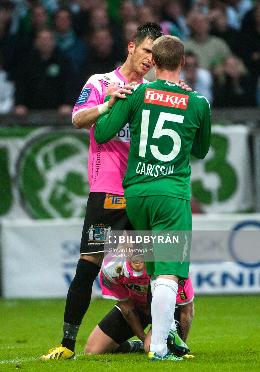 Liridon Leci,  Landskrona BoIS diskuterar med Christoffer