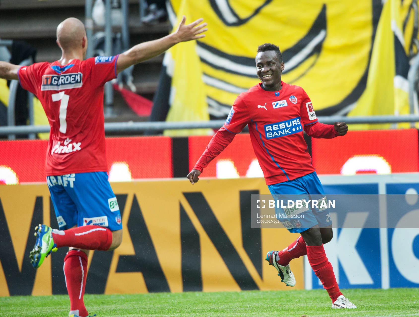 2-1, David Accam, Helsingborg, grattas av Mattias Lindström