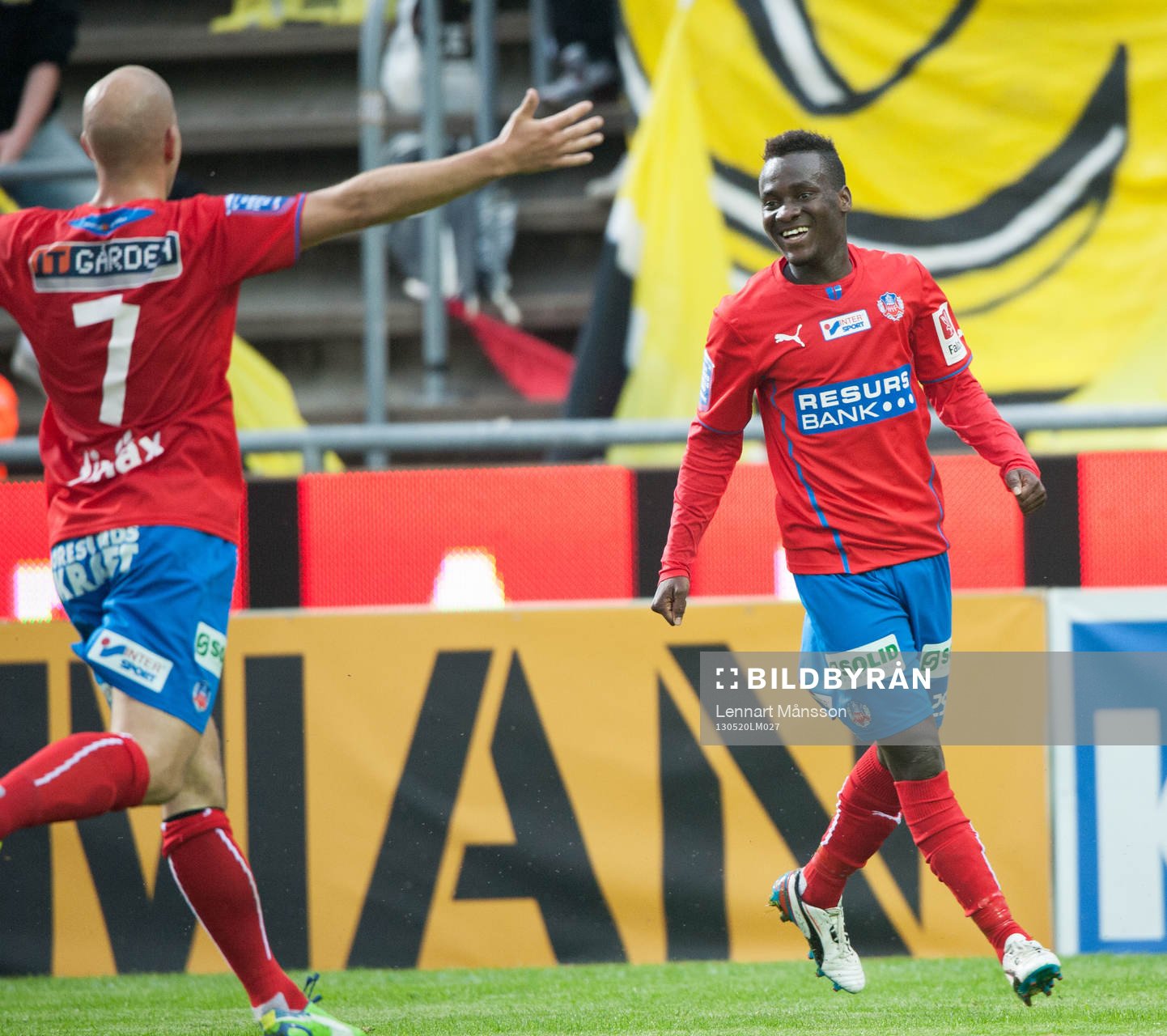 2-1, David Accam, Helsingborg, grattas av Mattias Lindström