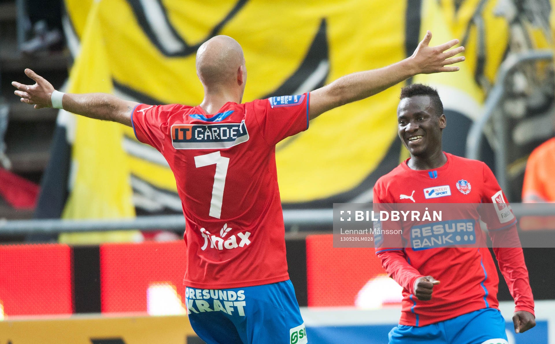 2-1, David Accam, Helsingborg, grattas av Mattias Lindström