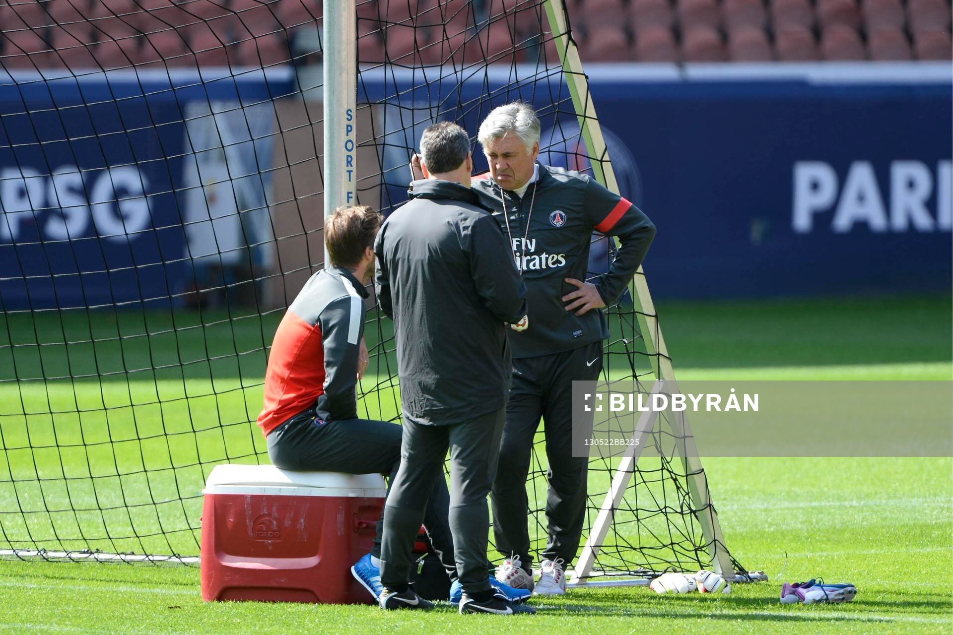  Fotboll, Paris Saint Germain, träning: Carlo ANCELOTTI / David BECKHAM - 22.05.2013 - Entrainement du Paris Saint Germain   