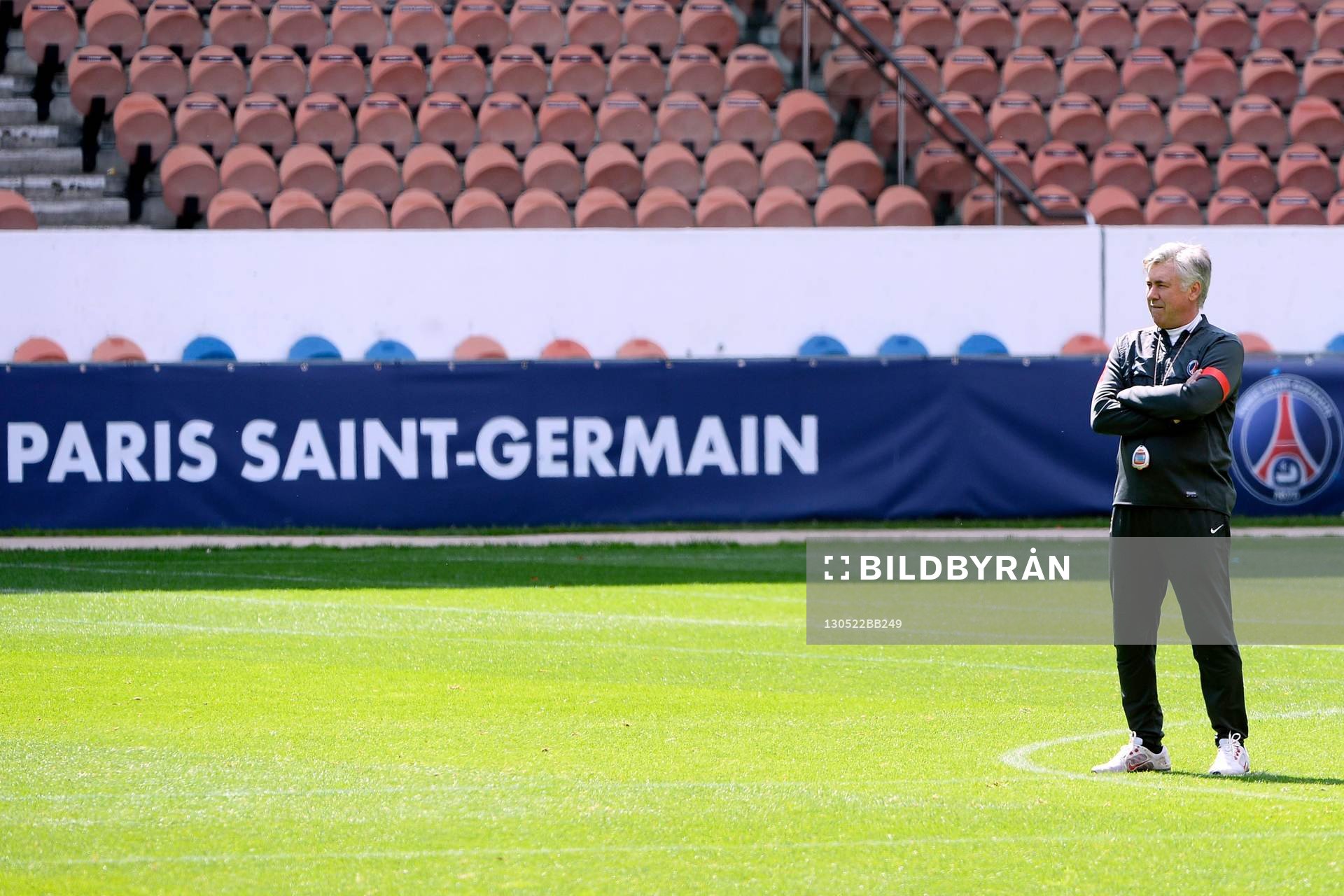  Fotboll, Paris Saint Germain, träning: Illustration Carlo ANCELOTTI - 22.05.2013 - Entrainement du Paris Saint Germain    