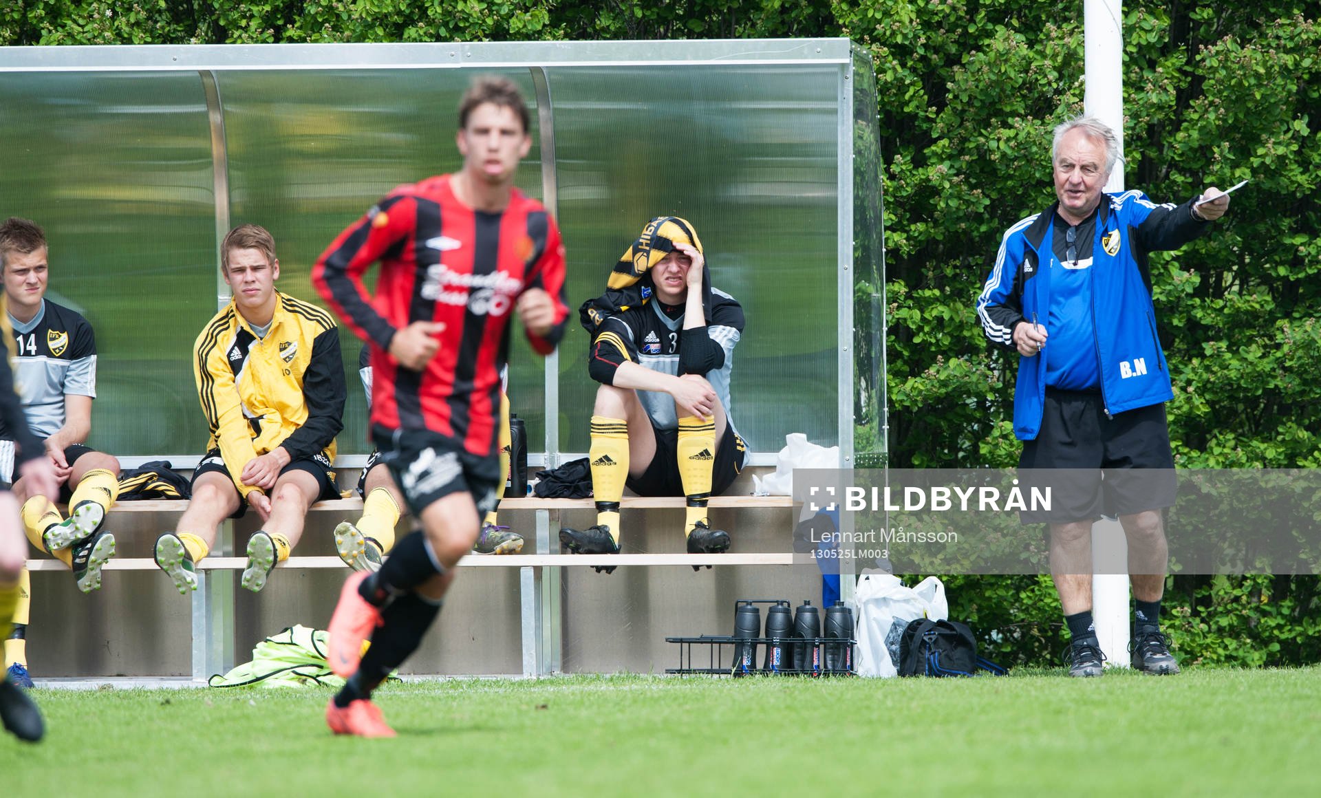 Avbytarbänk, spelarbänk, Bosse Nilsson, tränare,