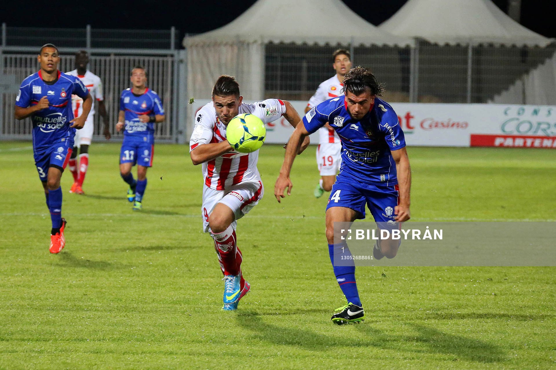  Fotboll, Ajaccio - Nice : Andy DELORT / Nemanja PEJCINOVIC - 26.05.2013 - Ajaccio / Nice - 38e journee Ligue 1