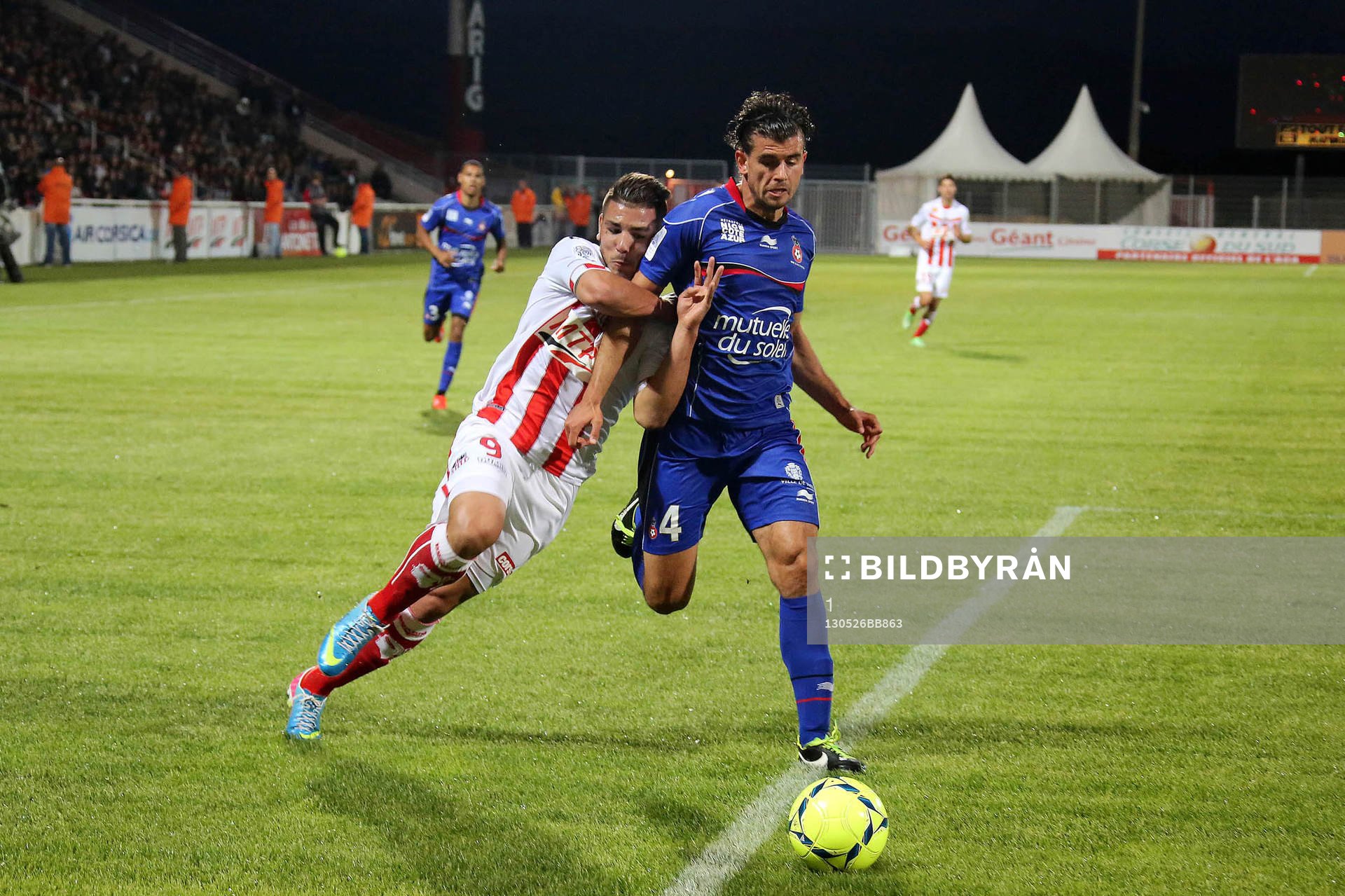  Fotboll, Ajaccio - Nice : Andy DELORT / Nemanja PEJCINOVIC - 26.05.2013 - Ajaccio / Nice - 38e journee Ligue 1
