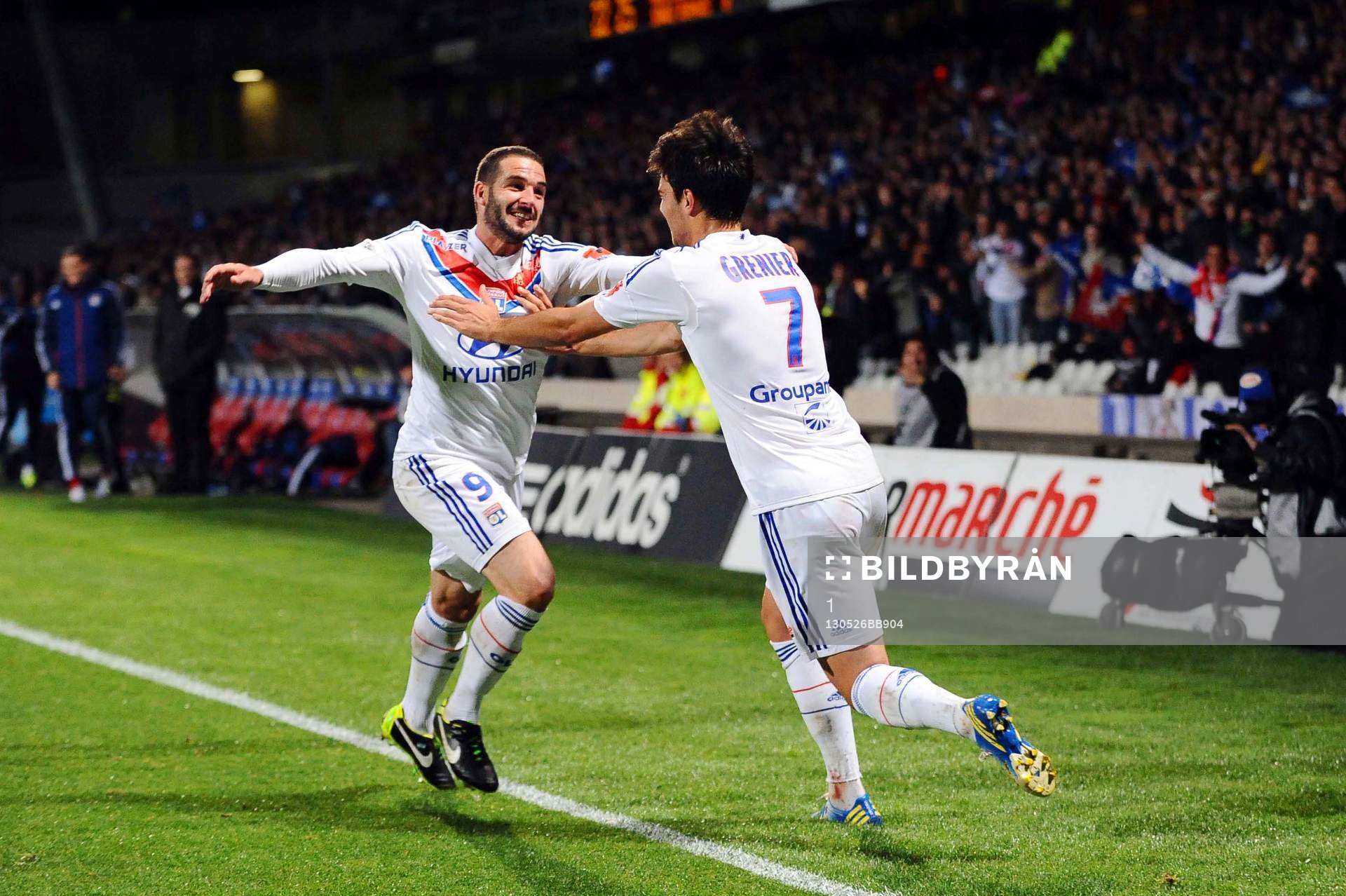  Fotboll, Lyon - Rennes: Joie Lisandro LOPEZ / Clement GRENIER - 26.05.2013 - Lyon / Rennes - 38e journee Ligue 1