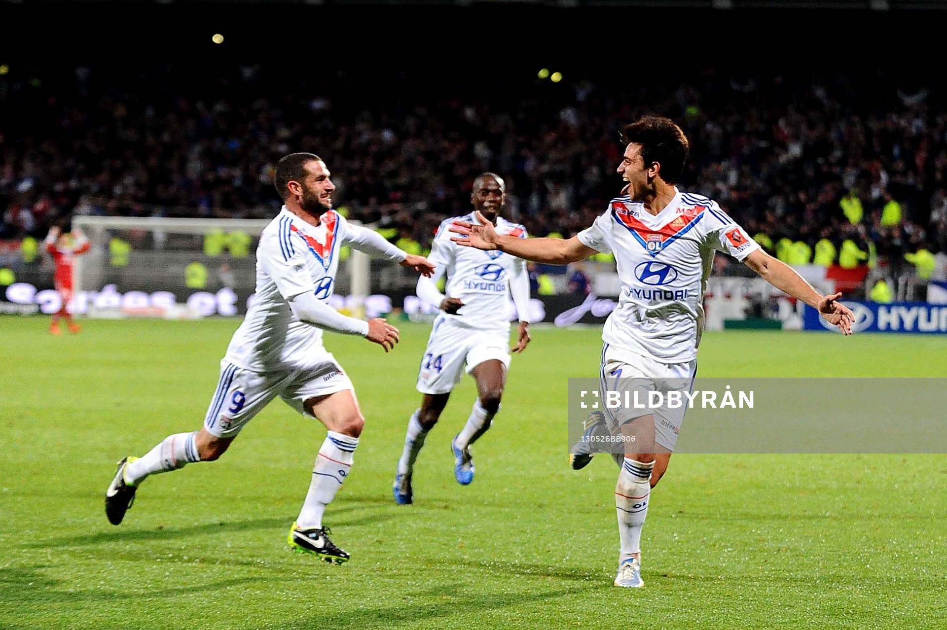  Fotboll, Lyon - Rennes: Joie Lisandro LOPEZ / Clement GRENIER - 26.05.2013 - Lyon / Rennes - 38e journee Ligue 1