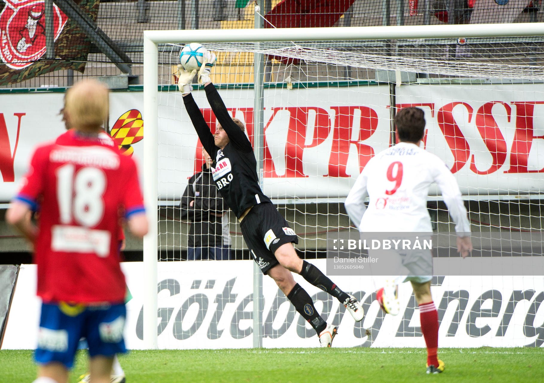 Peter Abrahamsson, målvakt, Örgryte, gör en svettig