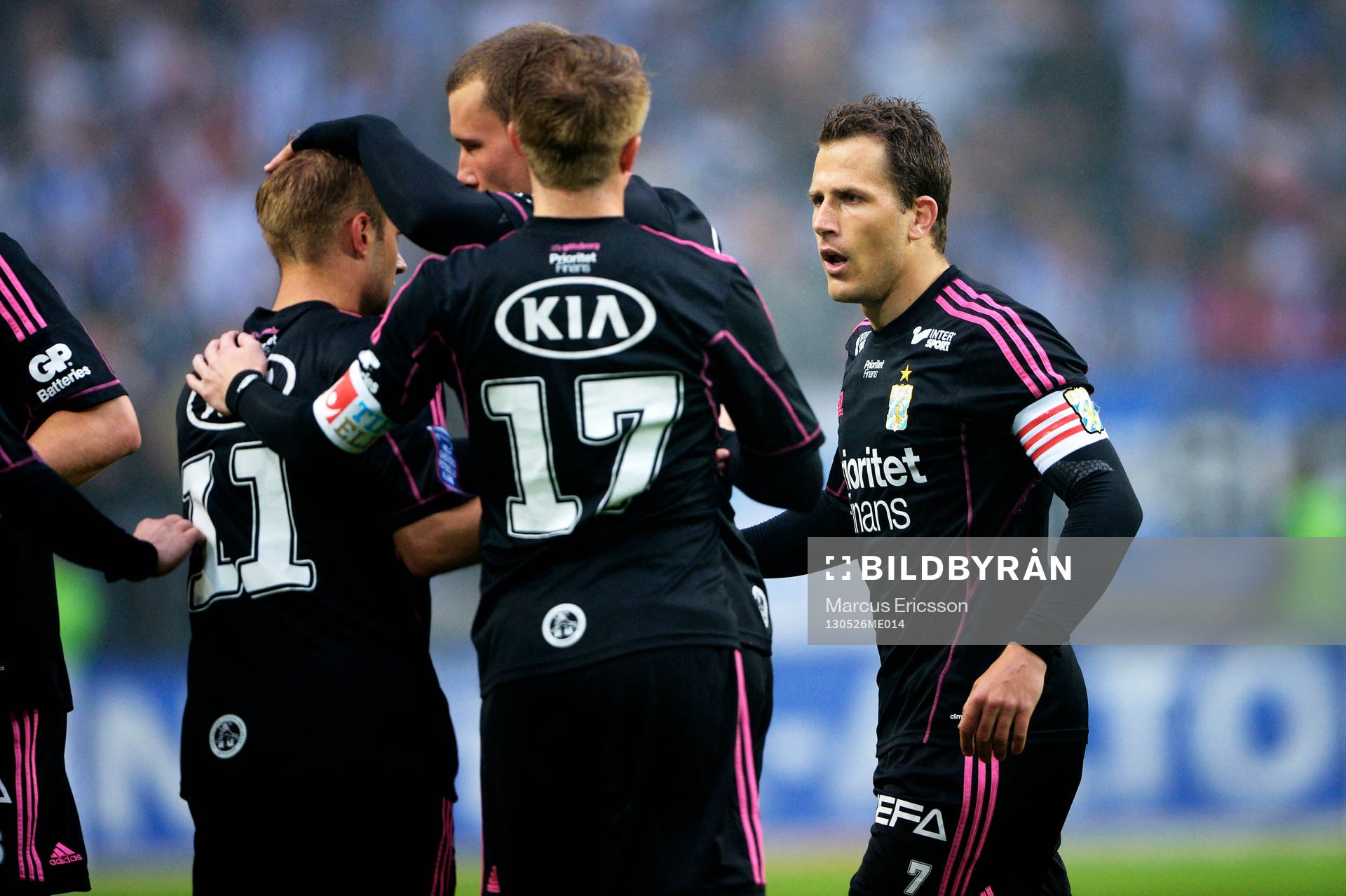 Tobias Hysén, IFK Göteborg jublar med lagkamraterna