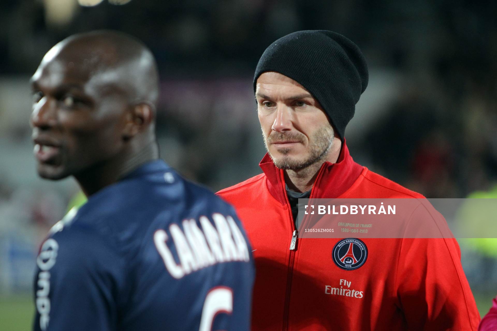  Fotboll, Lorient - Paris Saint Germain: Zoumana CAMARA / David BECKHAM - 26.05.2013 - Lorient / Paris Saint Germain - 38e journee Ligue 1