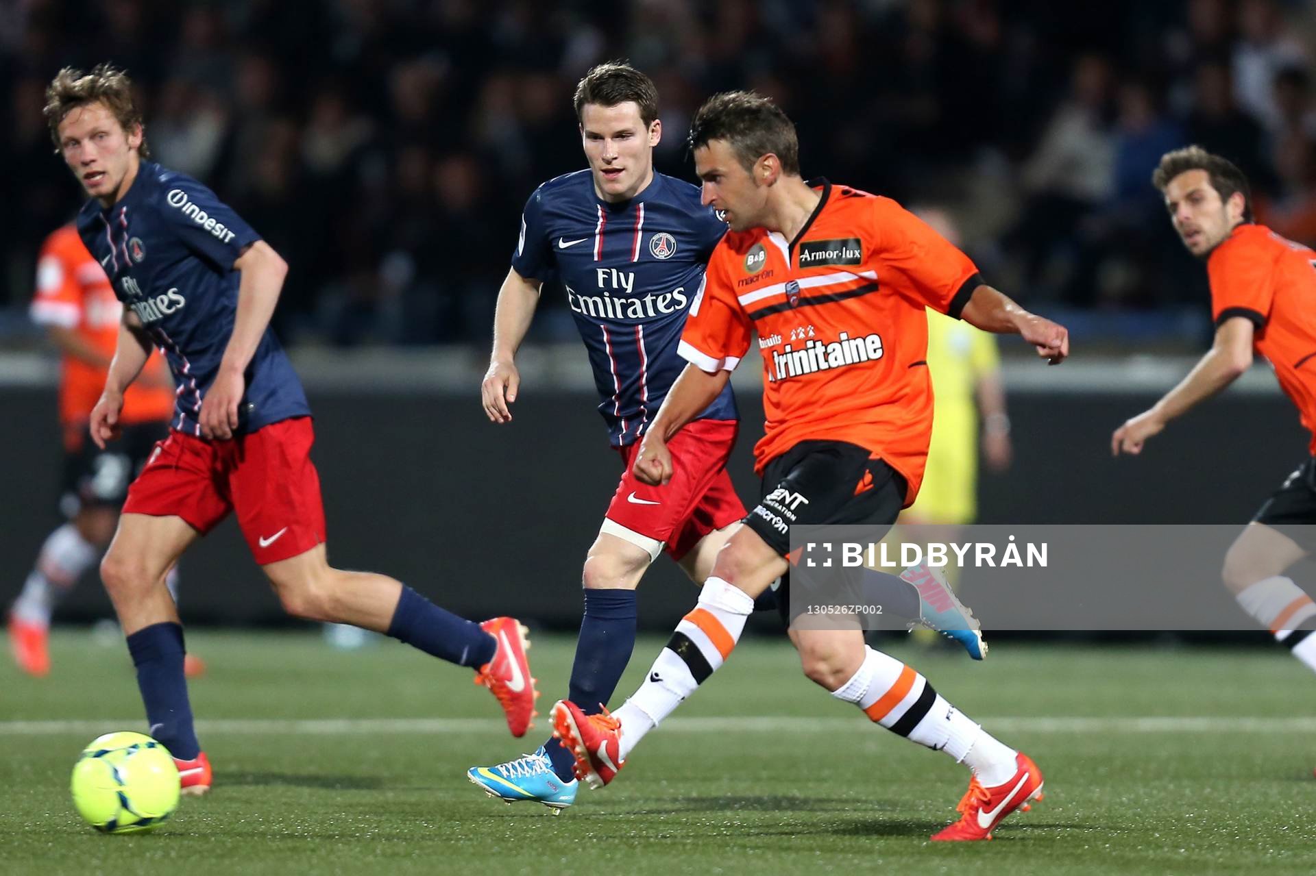  Fotboll, Lorient - Paris Saint Germain: Yann JOUFFRE / Kevin GAMEIRO - 26.05.2013 - Lorient / Paris Saint Germain - 38e journee Ligue 1