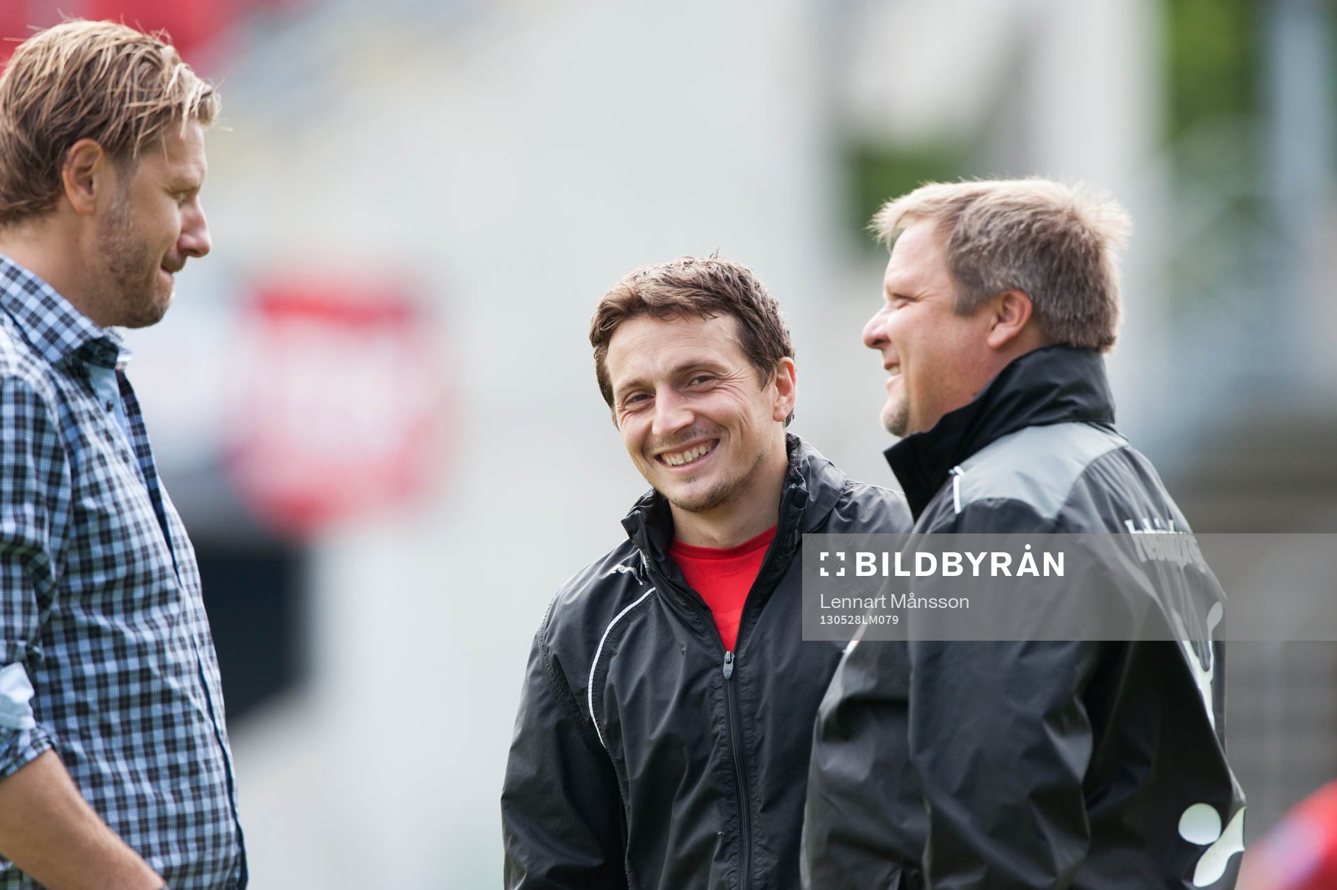 Ardian Gashi, Jesper Jansson, sportchef, och Roar Hansen,