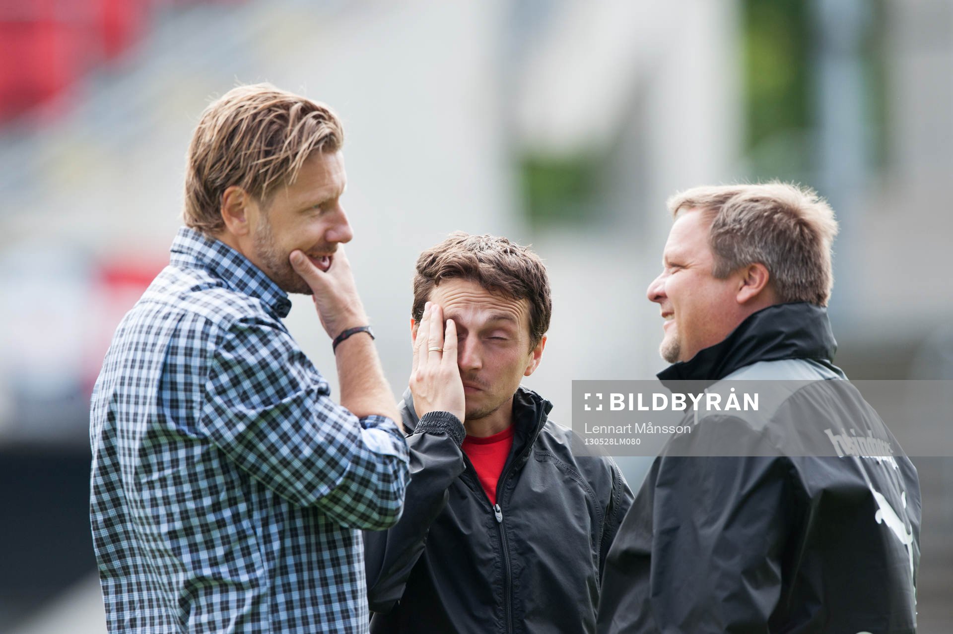 Ardian Gashi, Jesper Jansson, sportchef, och Roar Hansen,