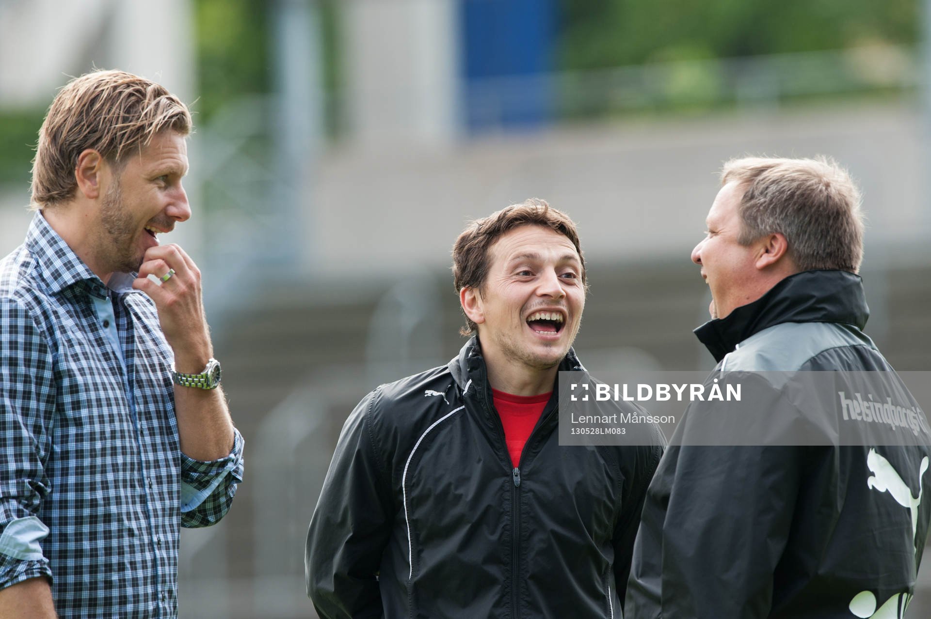Ardian Gashi, Jesper Jansson, sportchef, och Roar Hansen,