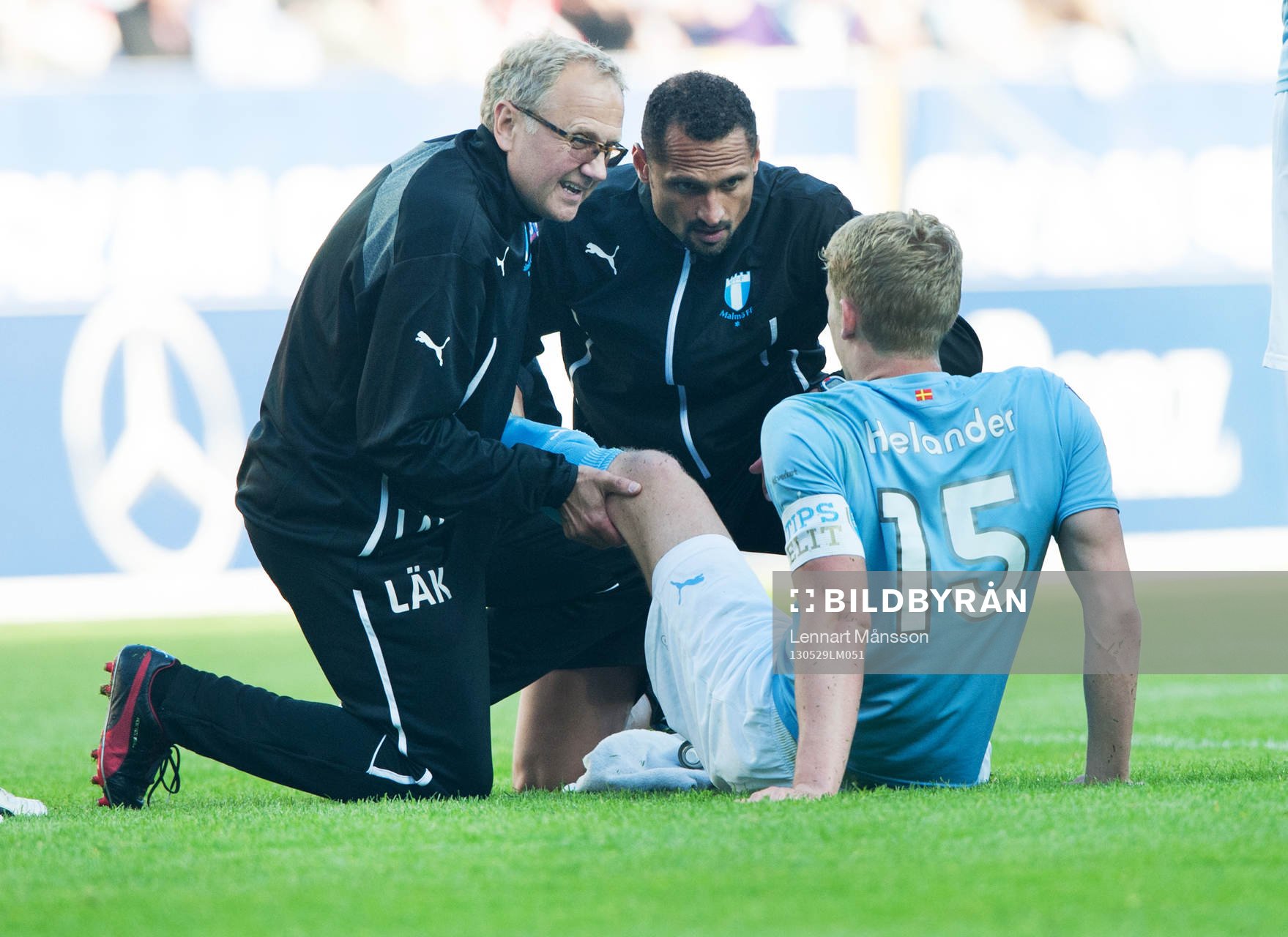 Filip Helander, Malmö, stiger av, skadad, skada, Per