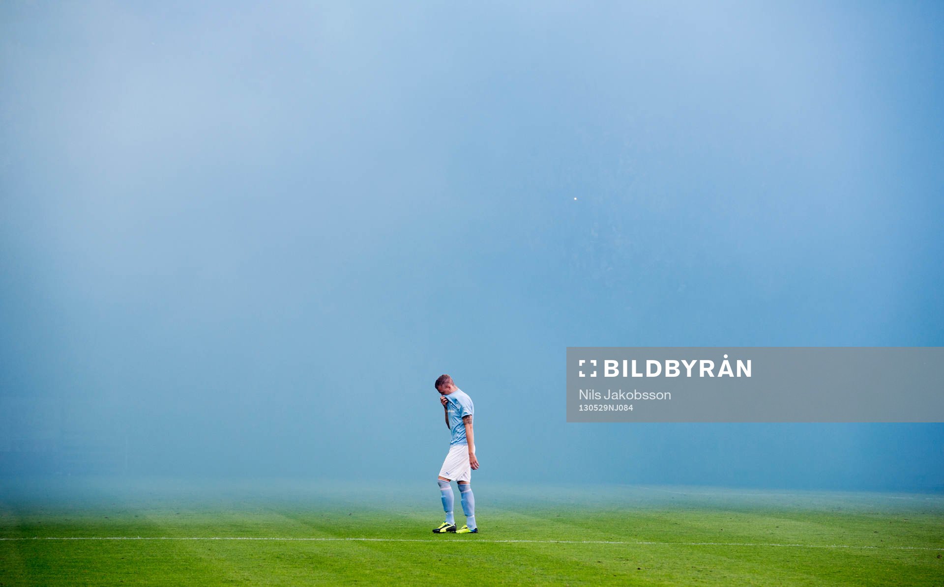 Pontus Jansson, Malmö FF, går i röken som blivit