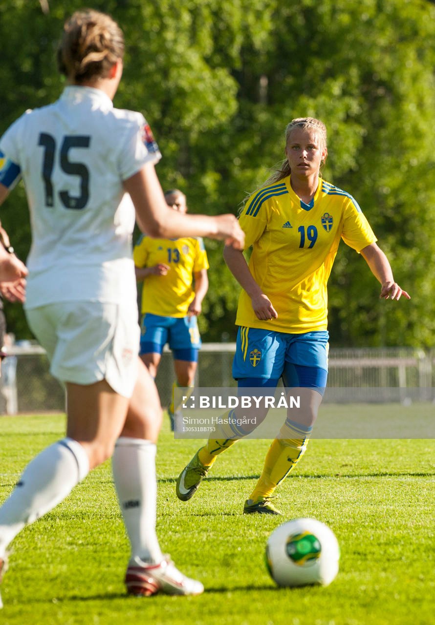 Fotboll, F19, träningsmatch, Sverige - USA: Madeleine Stegius, Sverige.