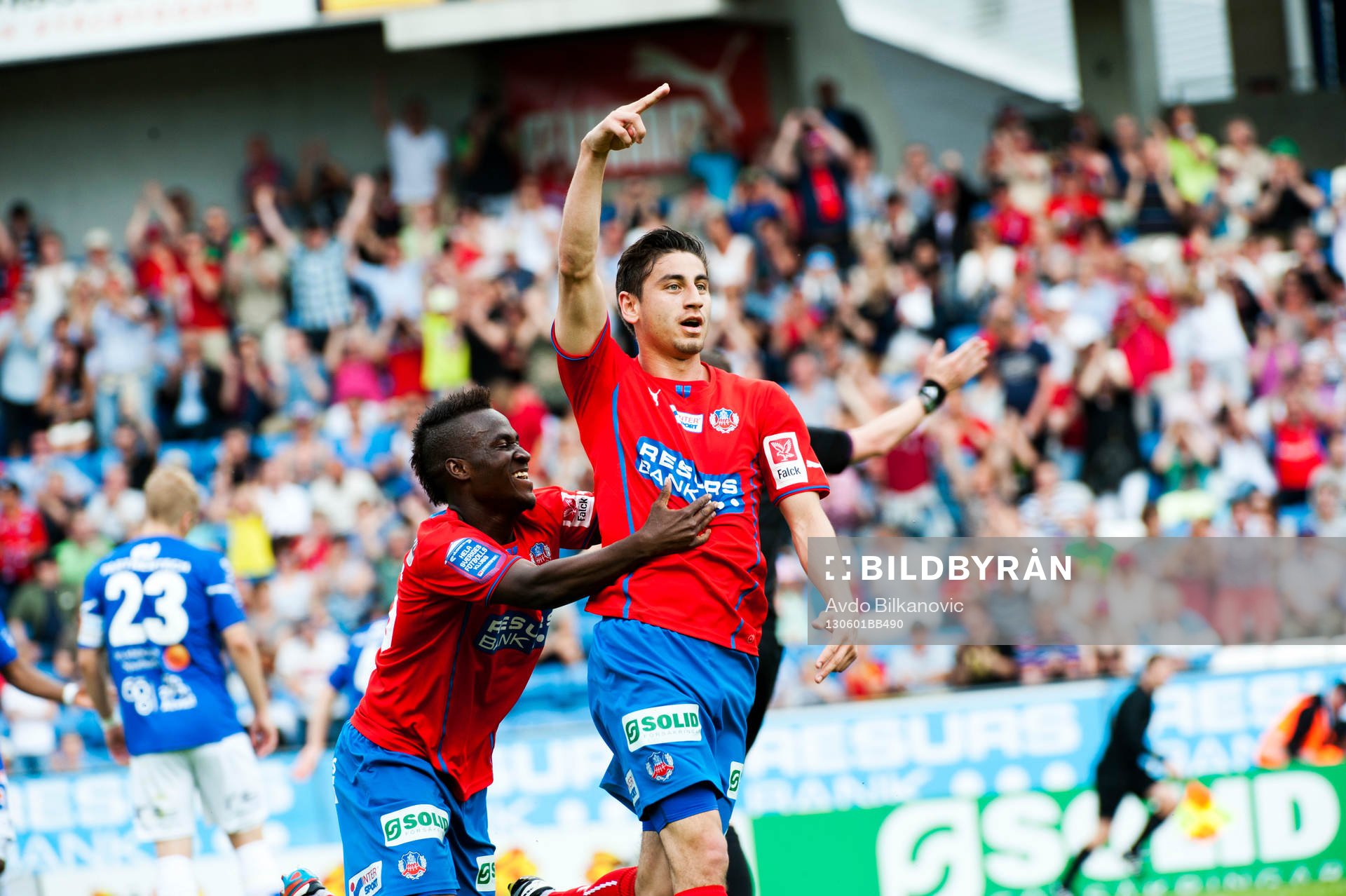 Fotboll, Herr, Allsvenskan, Helsingborg - Åtvidaberg: Alejandro Bedoya, jubel, Helsingborg