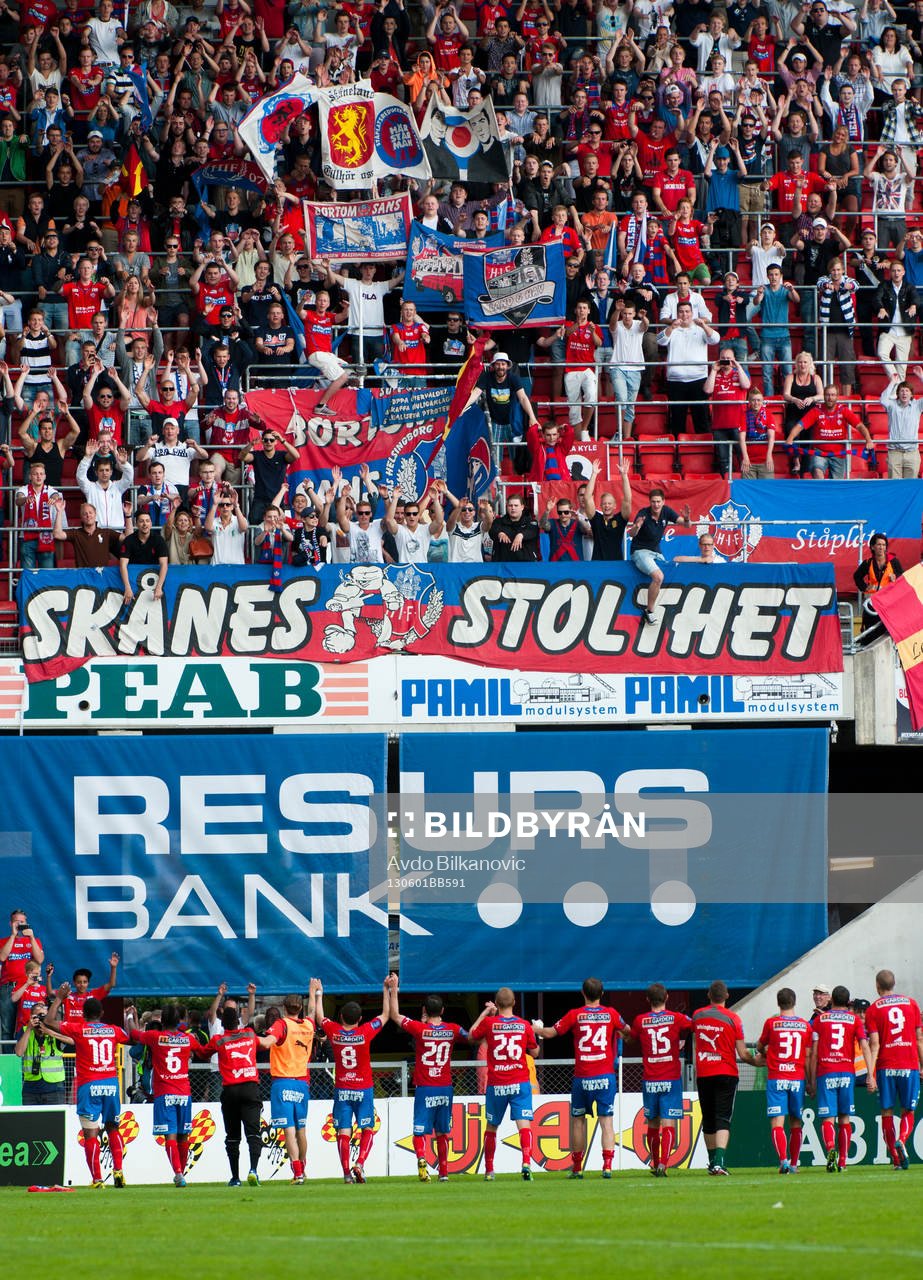 Helsingborgs spelare tackar publiken, jubel
