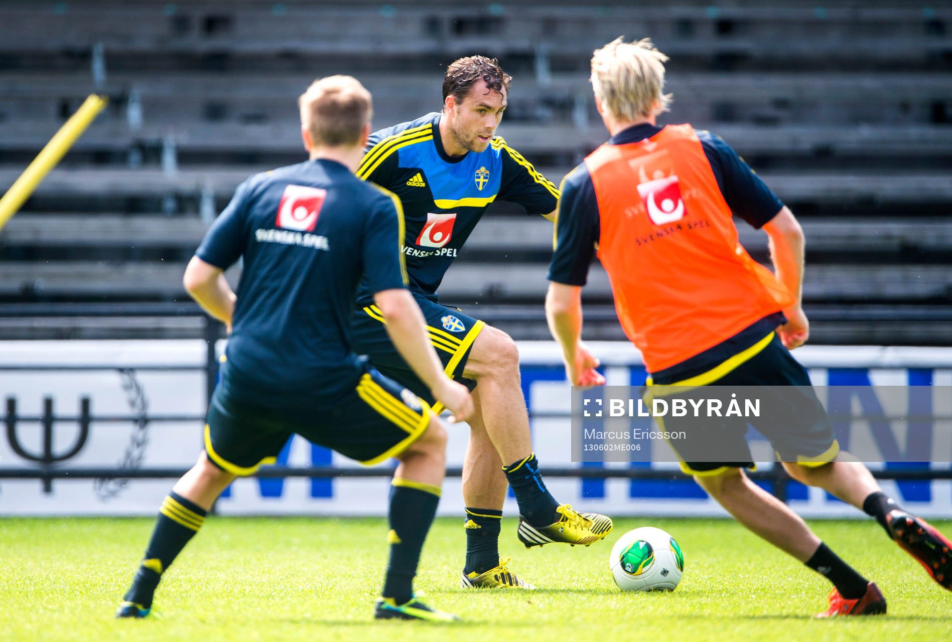 Träning på Söderstadion i Stockholm. Johan Elmander