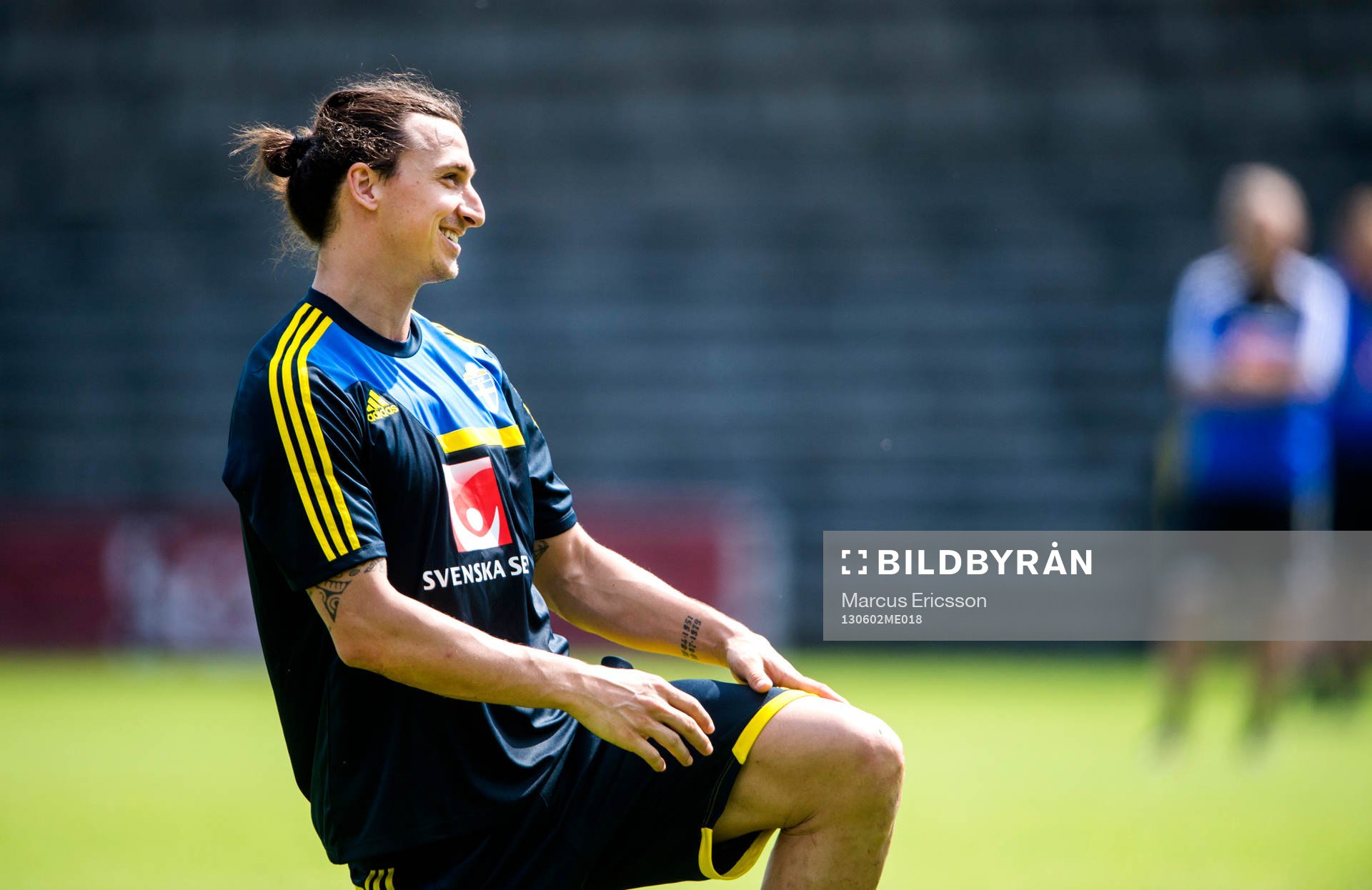 Träning på Söderstadion i Stockholm. En glad Zlatan