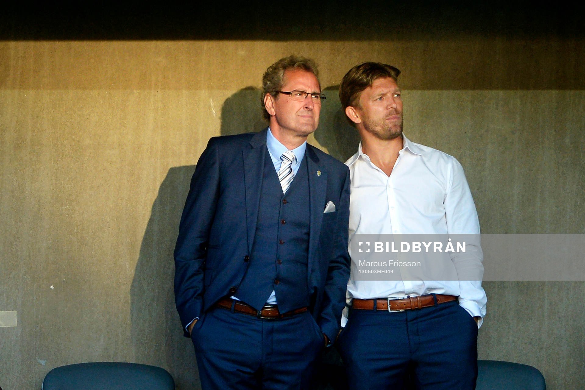 Erik Hamrén, förbundskapten Sverige och Marcus Allbäck,
